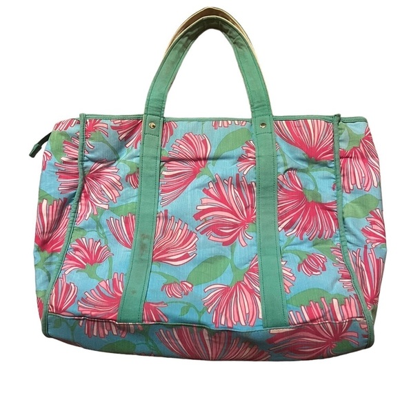 Lilly Pulitzer originals blue, green, and pink floral large tote bag - Picture 2 of 12